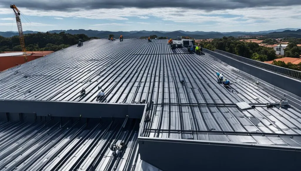 montagem de cobertura industrial SC